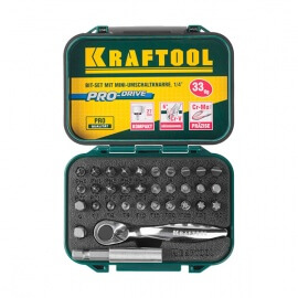Биты в наборе Kraftool Expert с мини трещоткой 33 предмета