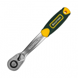 Трещотка для торцовых головок Kraftool Pro, Сr-V сталь, 72 зубца, изогнутая, 1/4"