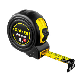 Рулетка измерительная Stayer Profi BlackMax двух компонентный корпус 5 м, 19 мм