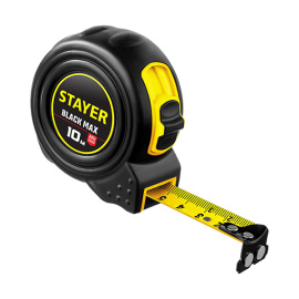 Рулетка измерительная Stayer Profi BlackMax двухкомпонентный корпус 10 м
