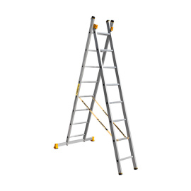 Лестница двухсекционная Alumet P2 9208, 2х8 алюминиевая 3.74 м