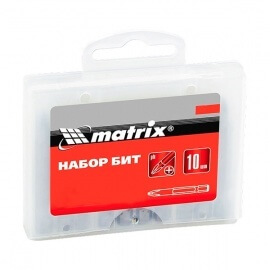 Биты крестообразные Matrix магнитные PH1, 50 мм, 10 шт.