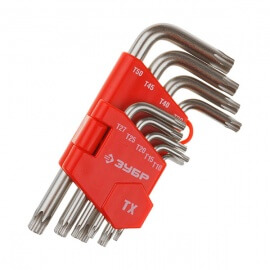 Ключи имбусовые в наборе Зубр Мастер короткие TORX 10-50 мм, 9 шт