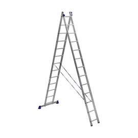 Лестница двухсекционная Alumet H2 5213 универсальная 2х13 алюминиевая 6.18 м
